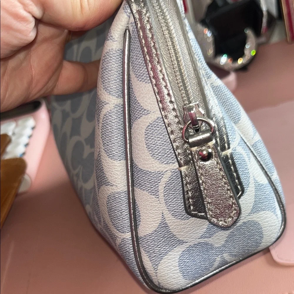 Coach Blue Signature Pouch